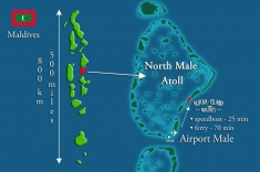 Maldives map North Atol Male