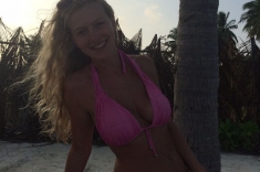 With a palm tree