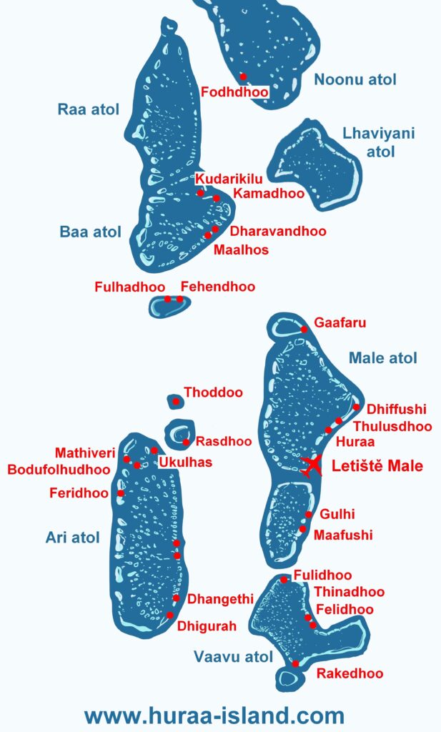 maldives map with local islands