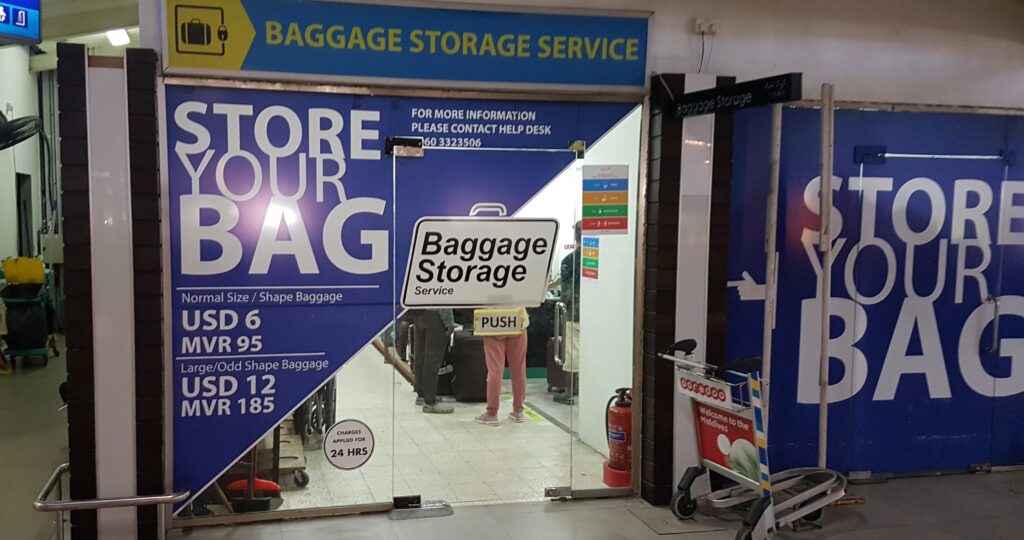 luggage storage maldives airport